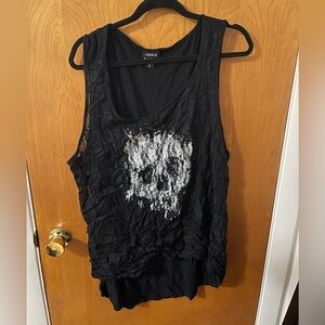 Torrid lace skull tank top